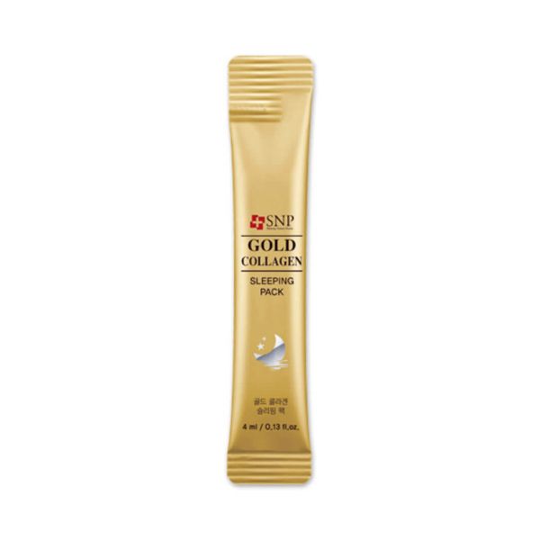 Антивікова нічна маска із золотом та колагеном SNP Gold Collagen Sleeping Pack, 4мл 8809458846824 фото