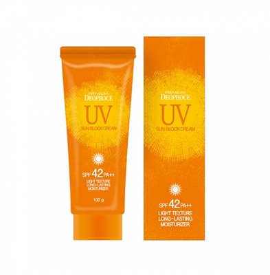 Солнцезащитный крем для лица и тела с растительными экстрактами Deoproce Premium UV Sunblock Cream SPF 42 PA++ 100 мл 8809738314449 фото