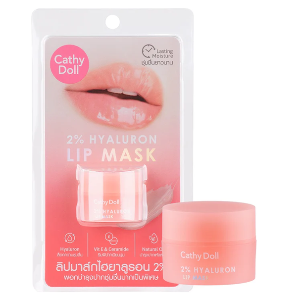 Відновлююча маска для губ з 2% гіалуроновою кислотою Karmart Cathy Doll 2% Hyaluron Lip Mask Peach 4.5 гр 8858842076804 фото