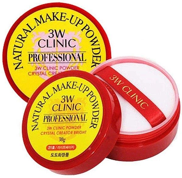 Професійна матова пудра 3W Clinic Natural Make Up Powder 30 грам, 21 тон (світлий беж) 8809563061143 фото