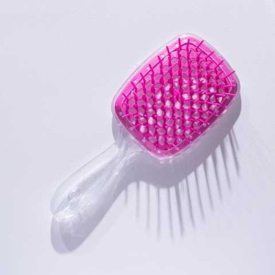 Гребінець для волосся Hollow Comb Superbrush Plus Transparent+Pink 6258202012190tp фото
