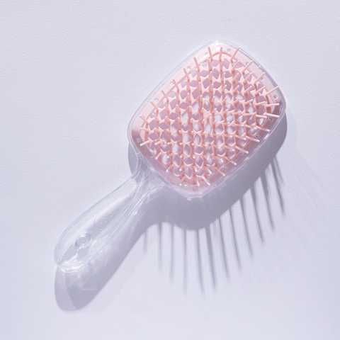 Гребінець для волосся Hollow Comb Superbrush Plus Transparent+Light Pink 6258202012190tlp фото
