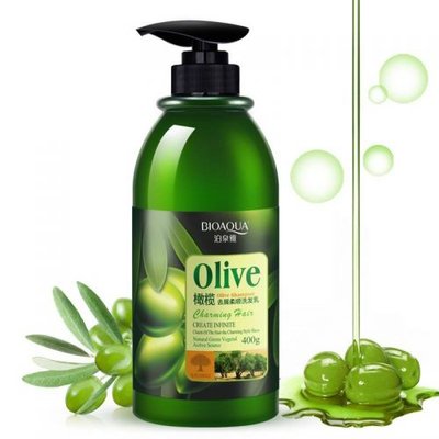 Шампунь для волос з оливковим маслом Bioaqua Olive Shampoo, 400 мл 6947790780023 фото