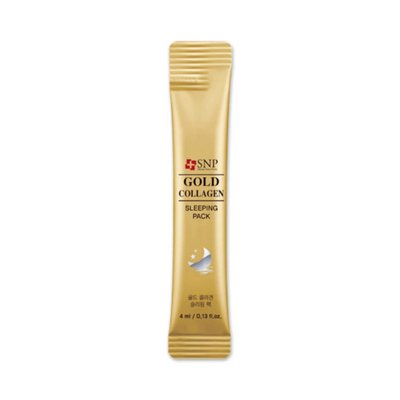 Антивікова нічна маска із золотом та колагеном SNP Gold Collagen Sleeping Pack, 4мл 8809458846824 фото