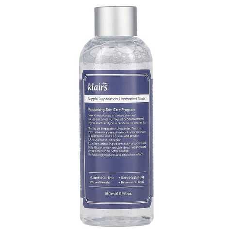 Гіпоалергенний зволожуючий тонер без олій та аромату Dear Klairs Supple Preparation Unscented Toner, 180мл 8809115025012 фото